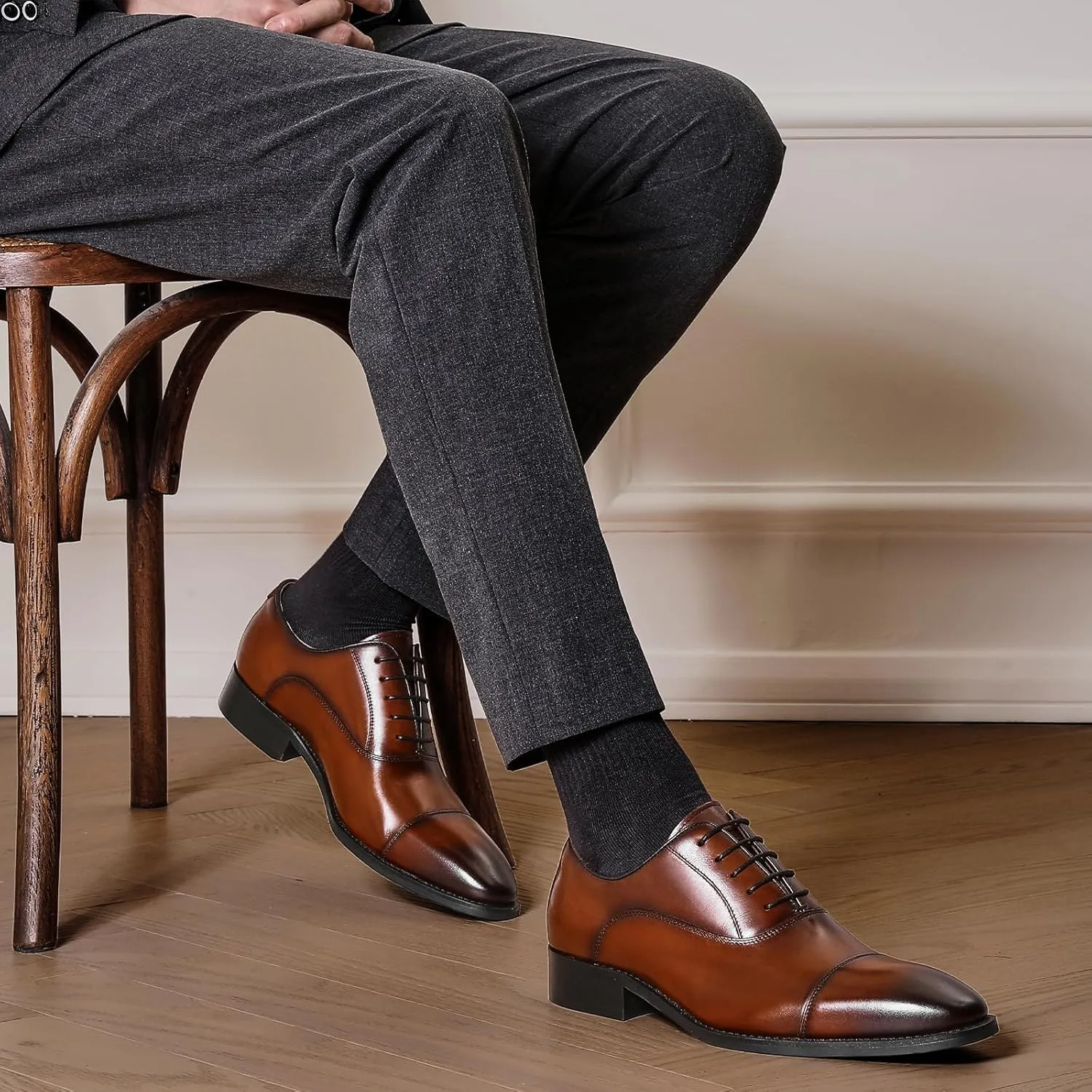 Men’s Dress Shoes Oxford lace up Formal Leather Shoes for Men