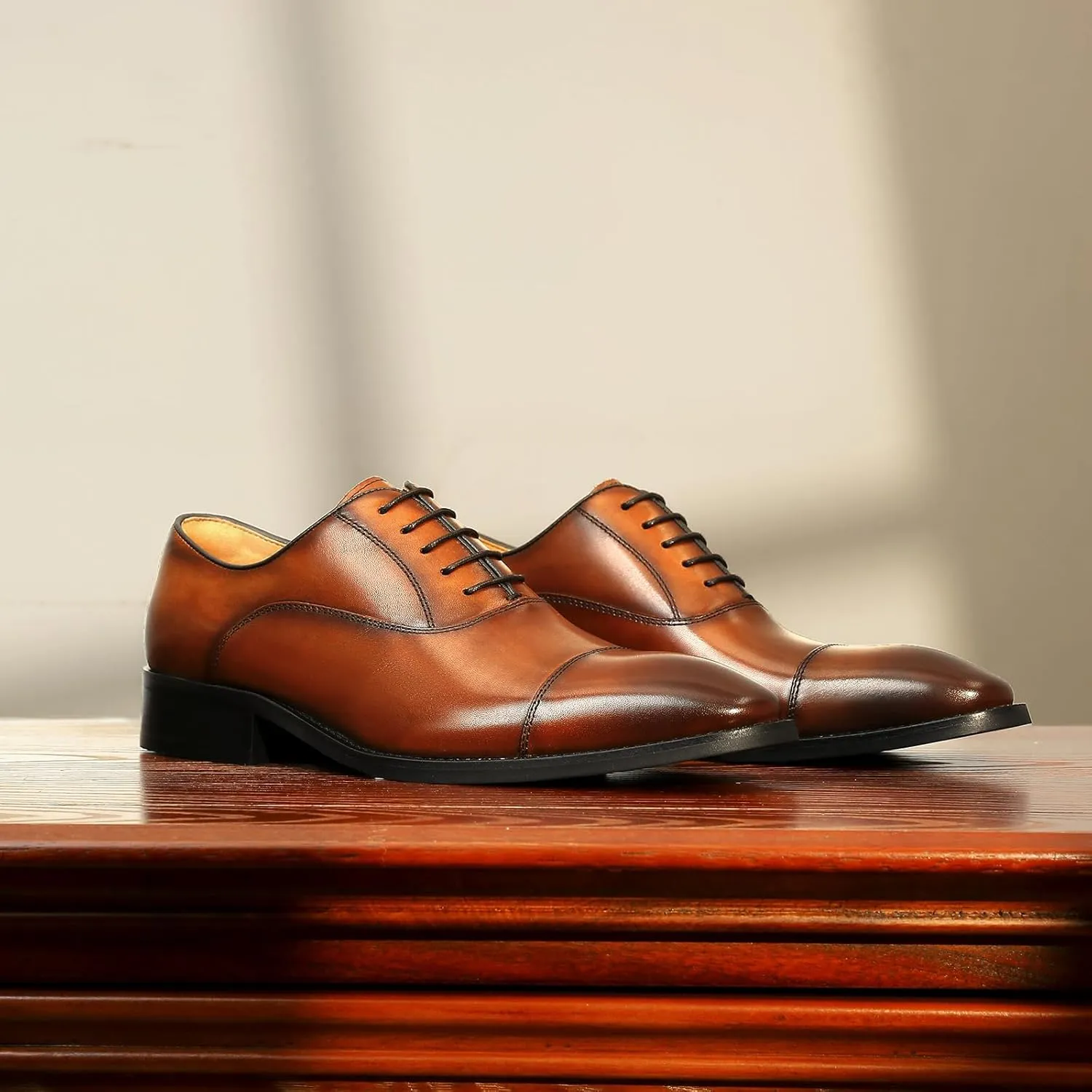 Men’s Dress Shoes Oxford lace up Formal Leather Shoes for Men
