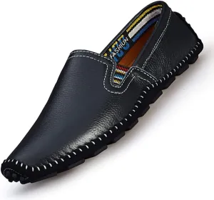 Men's Driving Shoes Leather Fashion Slipper Casual Slip on Loafers Shoes in Summer