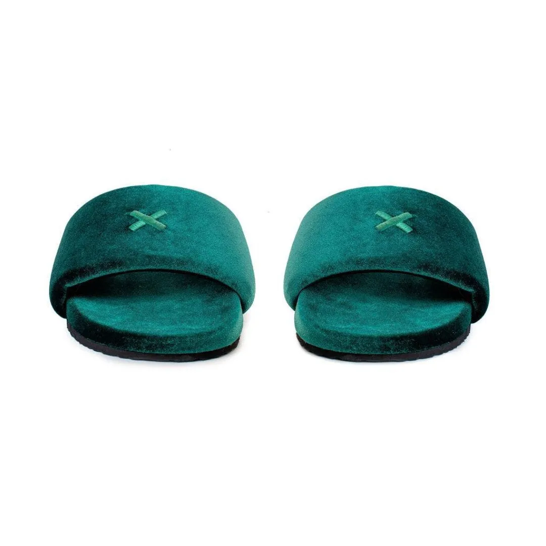 Men's Emerald Velvet House Slide from Del Toro Shoes