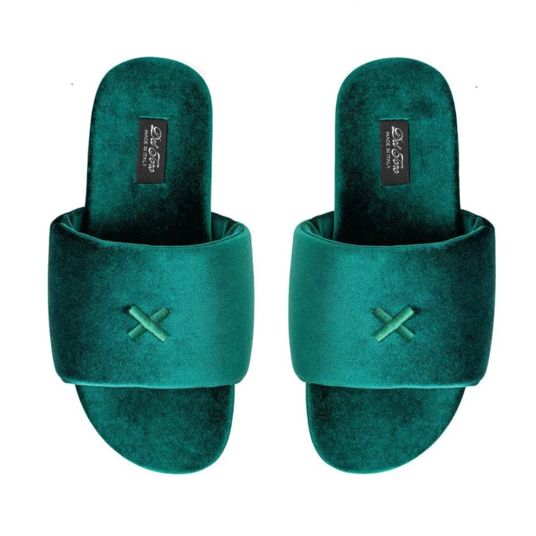 Men's Emerald Velvet House Slide from Del Toro Shoes