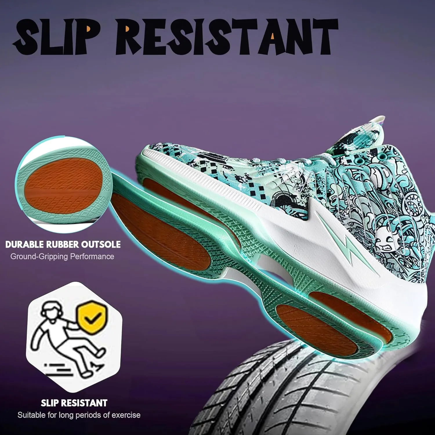 Men's High Top Basketball Shoes Lightweight Breathable Non Slip Gym Sneakers Suitable Training Sports