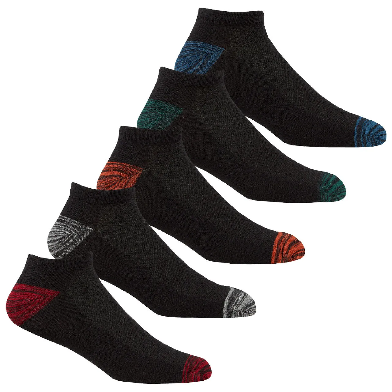 Mens Insert Trainer Low Cut Sports Socks Grey Mix