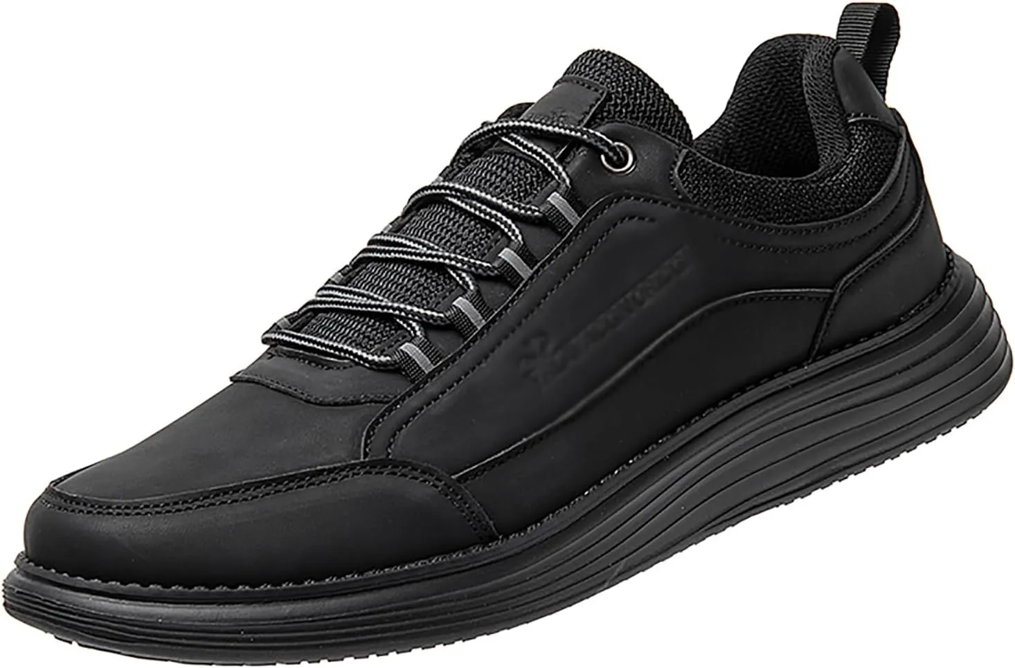 Men's Leather Lace-up Fashion Sneakers,Classic Breathable Comfortable Slip-on Non Slip Business Oxford Dress Shoes