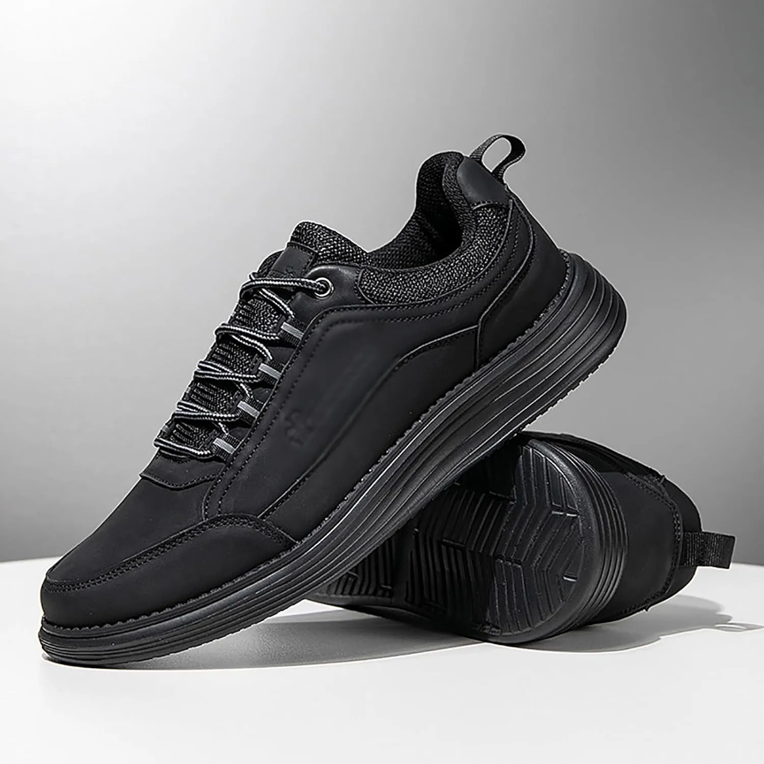 Men's Leather Lace-up Fashion Sneakers,Classic Breathable Comfortable Slip-on Non Slip Business Oxford Dress Shoes