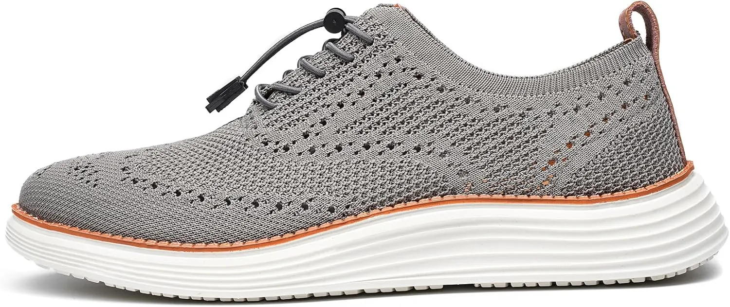 Men's Lightweight Casual Sneakers Dress Oxfords Business Walking Shoes Loafers Comfortable Breathable Mesh Arch Support