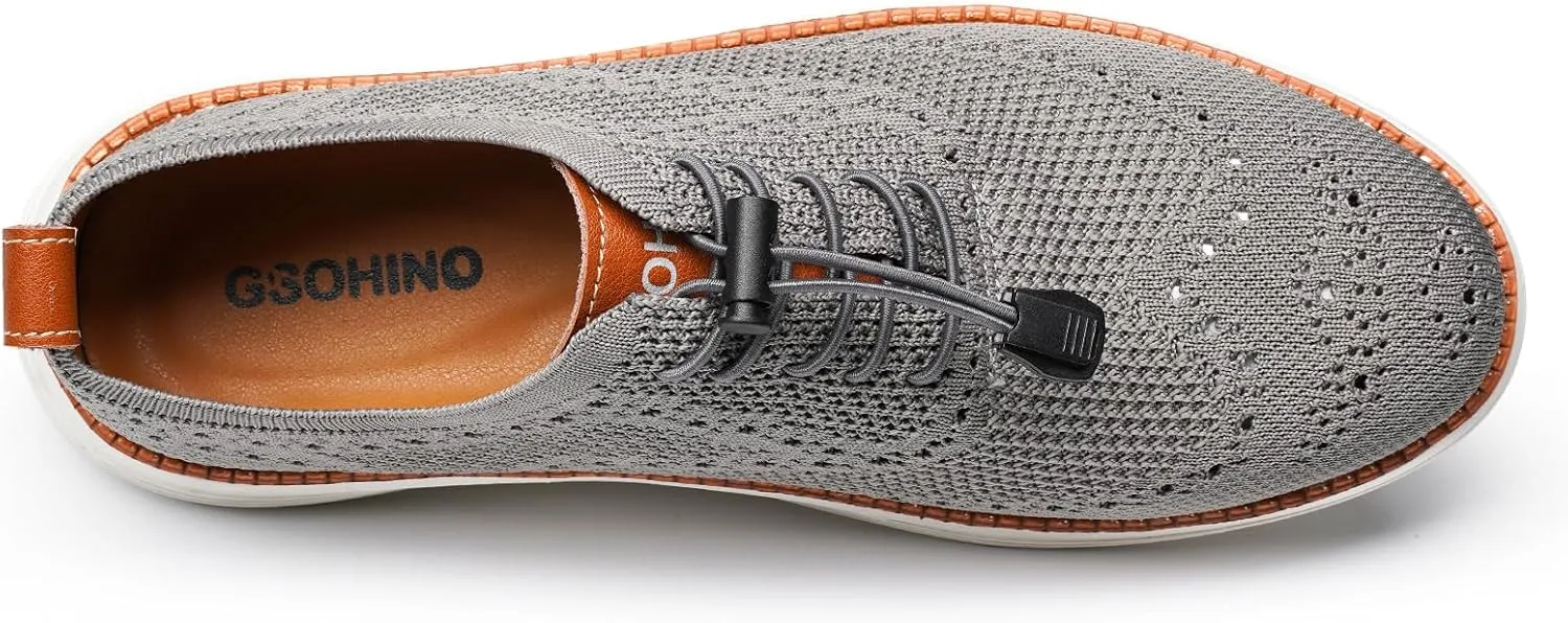 Men's Lightweight Casual Sneakers Dress Oxfords Business Walking Shoes Loafers Comfortable Breathable Mesh Arch Support