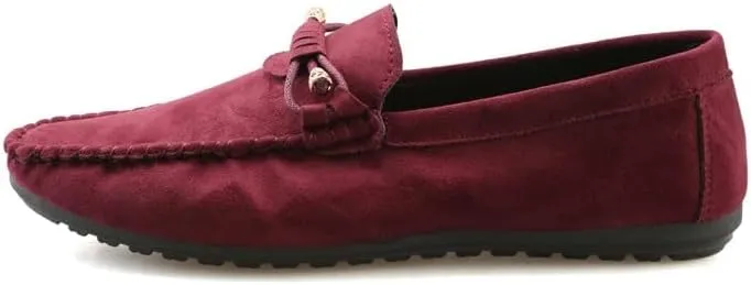 Men's Loafers Shoes Round Toe Solid Color PU Leather Suede Vamp Loafers Slip Resistant Lightweight Flat Heel Classic Wedding Slip-on