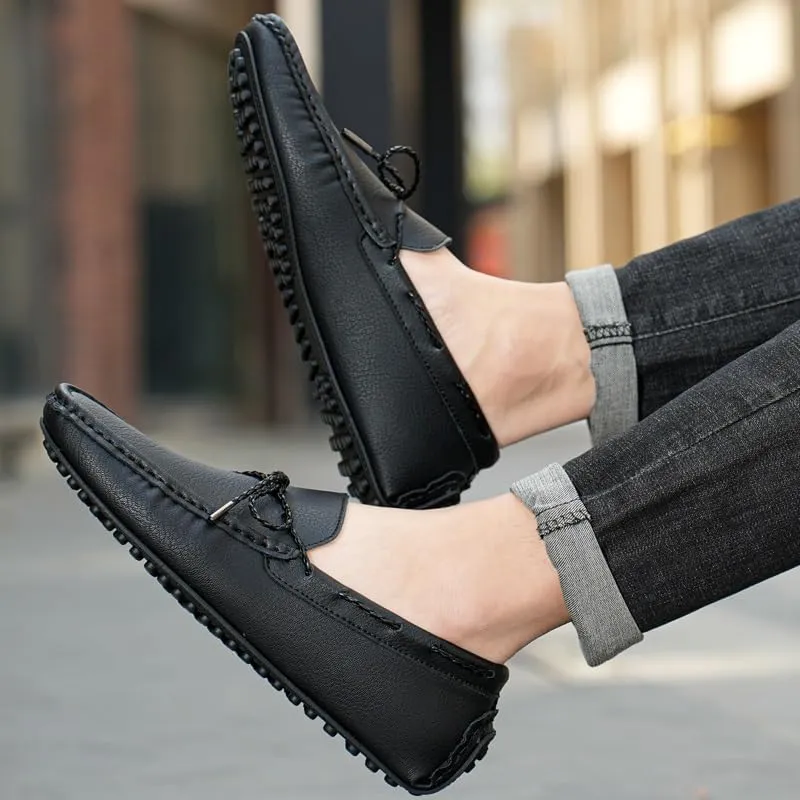 Men's Loafers Shoes Vegan Leather Boat Shoes Venetian Loafers Flat Heel Lightweight Anti-Slip Walking Prom Slip-on