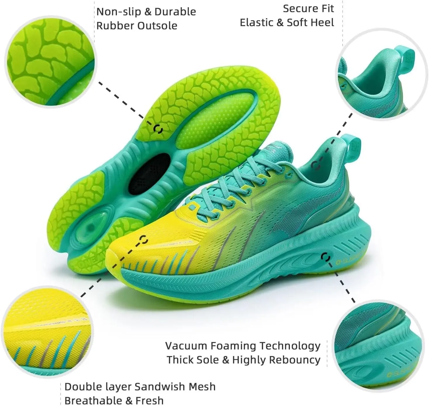 Men's Max Cushioned Walking Shoes with Air Cushion - Plantar Fasciitis Pain Relief