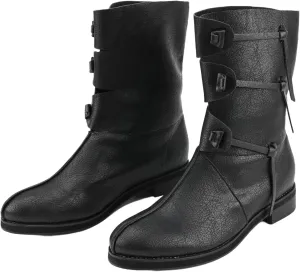 Mens Medieval Renaissance Cosplay Pirate Boots Lace Up Vintage Stage Viking Tied Boot for Halloween Party