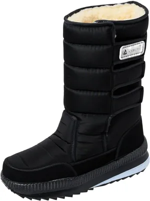 Men's Mid Calf Snow Boots Water Proof Insulated Winter Boots Fleece Lined Warm Boots Thick Bottom Outdoor Shoes for Men