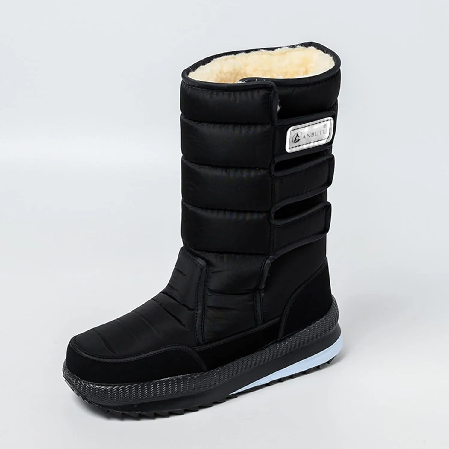 Men's Mid Calf Snow Boots Water Proof Insulated Winter Boots Fleece Lined Warm Boots Thick Bottom Outdoor Shoes for Men