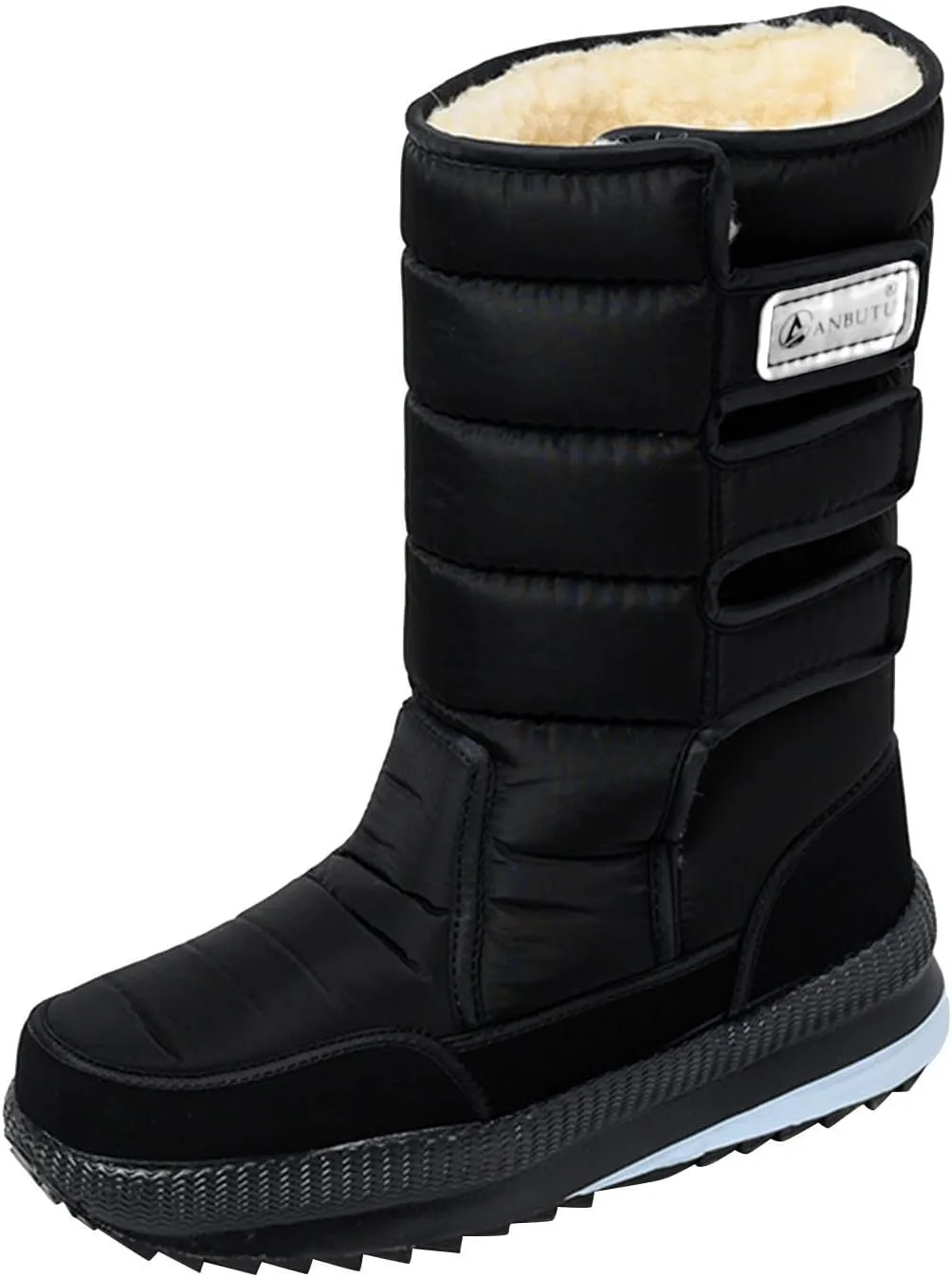 Men's Mid Calf Snow Boots Water Proof Insulated Winter Boots Fleece Lined Warm Boots Thick Bottom Outdoor Shoes for Men