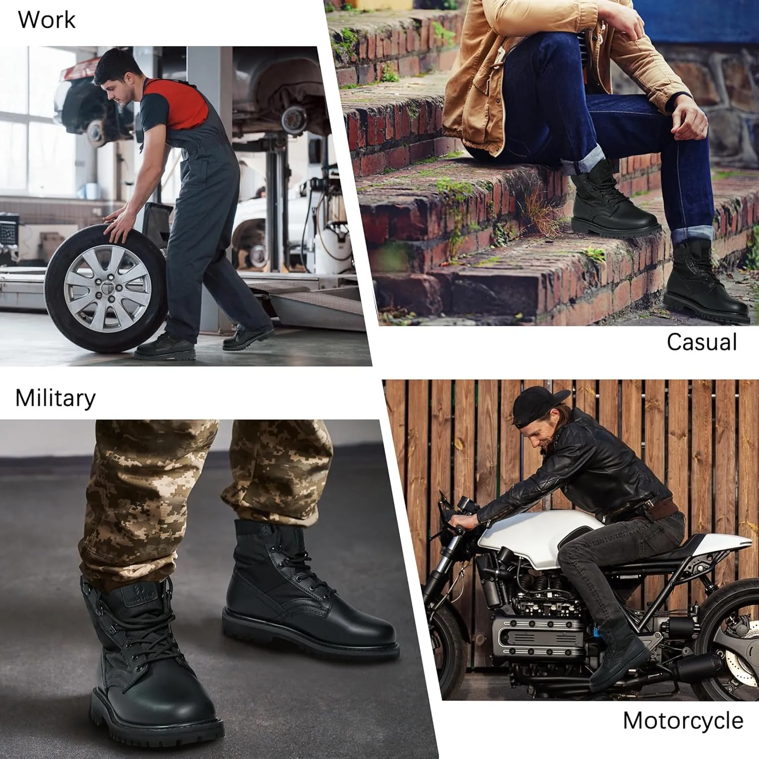 Men's Military Jungle Combat Boots 8 Inch Lightweight Motorcycle Tactical Boot Police Army Botas