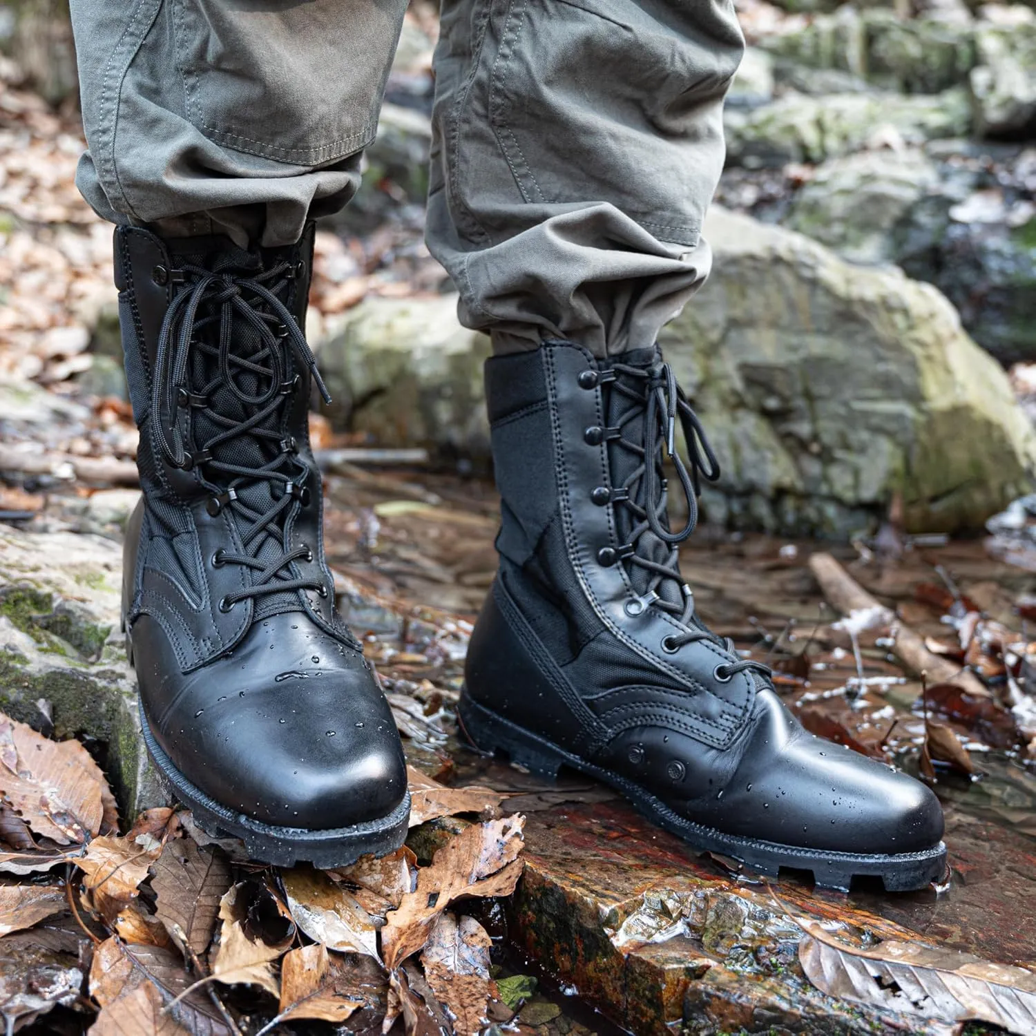 Men's Military Jungle Combat Boots 8 Inch Lightweight Motorcycle Tactical Boot Police Army Botas