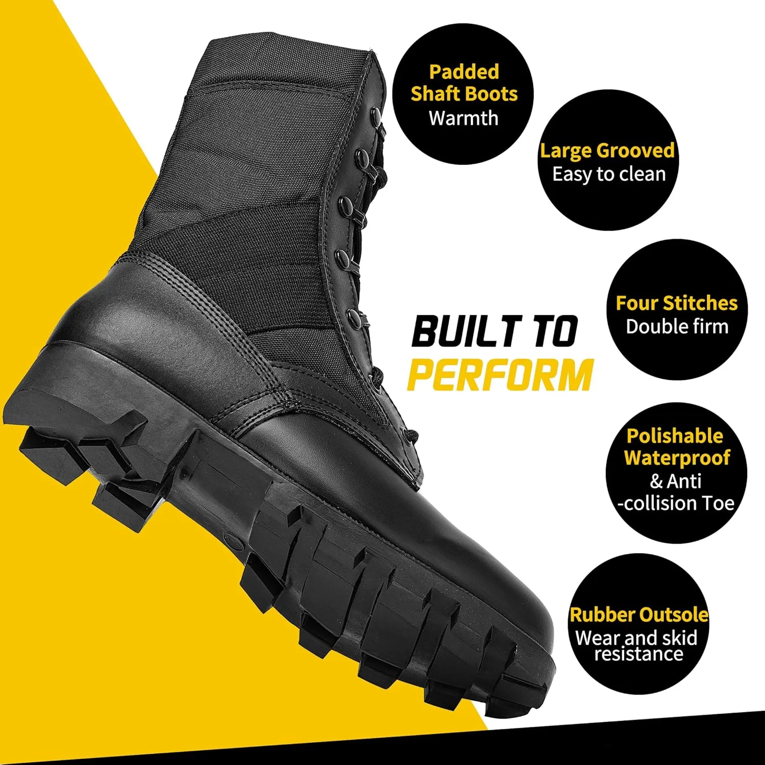 Men's Military Jungle Combat Boots 8 Inch Lightweight Motorcycle Tactical Boot Police Army Botas