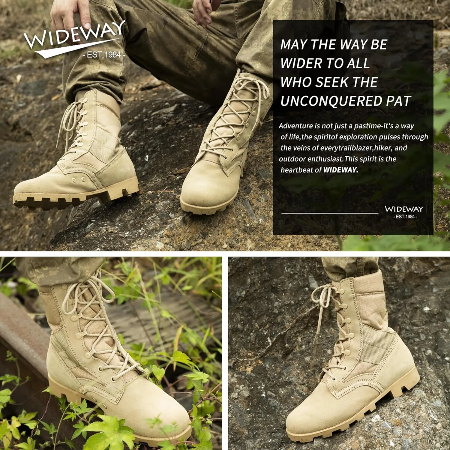 Men's Military Jungle Combat Boots 8 Inch Lightweight Motorcycle Tactical Boot Police Army Botas