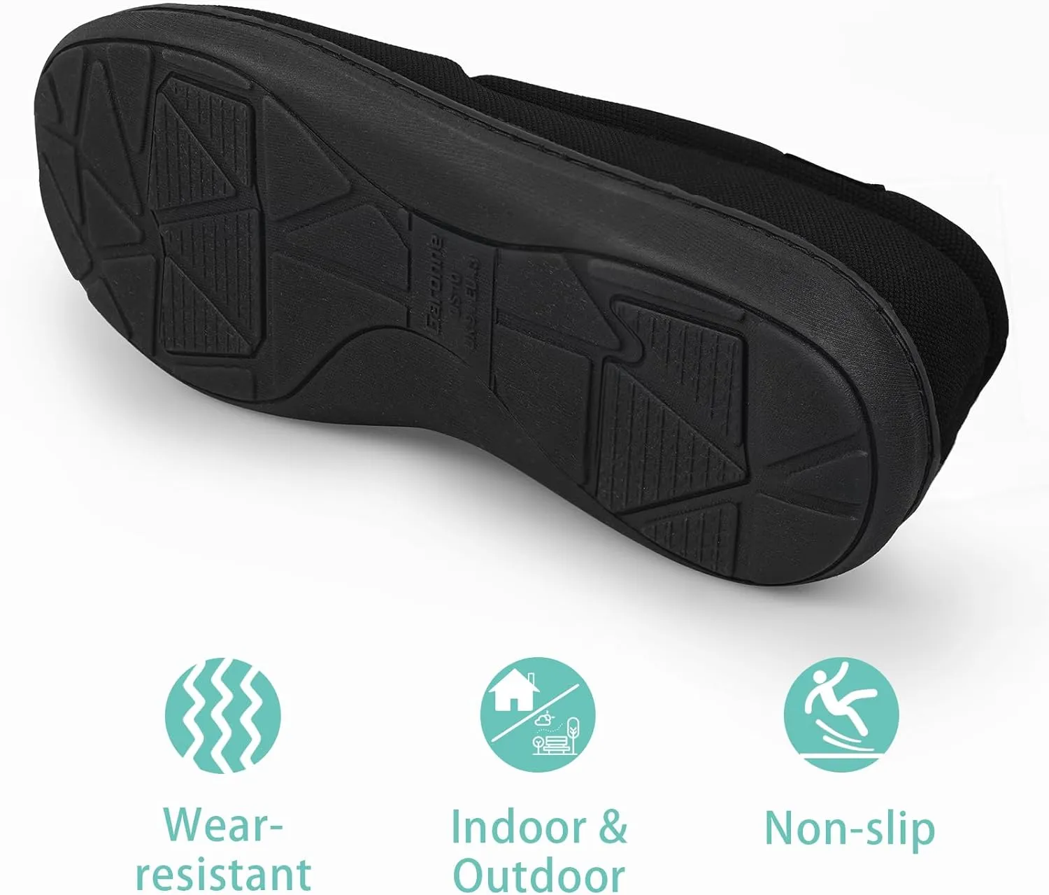 Men's Minimalist Memory Foam Slippers for Indoor/Outdoor, Breathable Knit House Shoes with Nonslip Rubber Sole