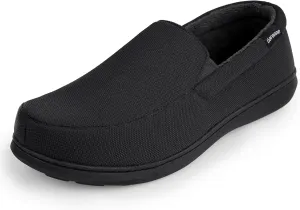 Men's Minimalist Memory Foam Slippers for Indoor/Outdoor, Breathable Knit House Shoes with Nonslip Rubber Sole