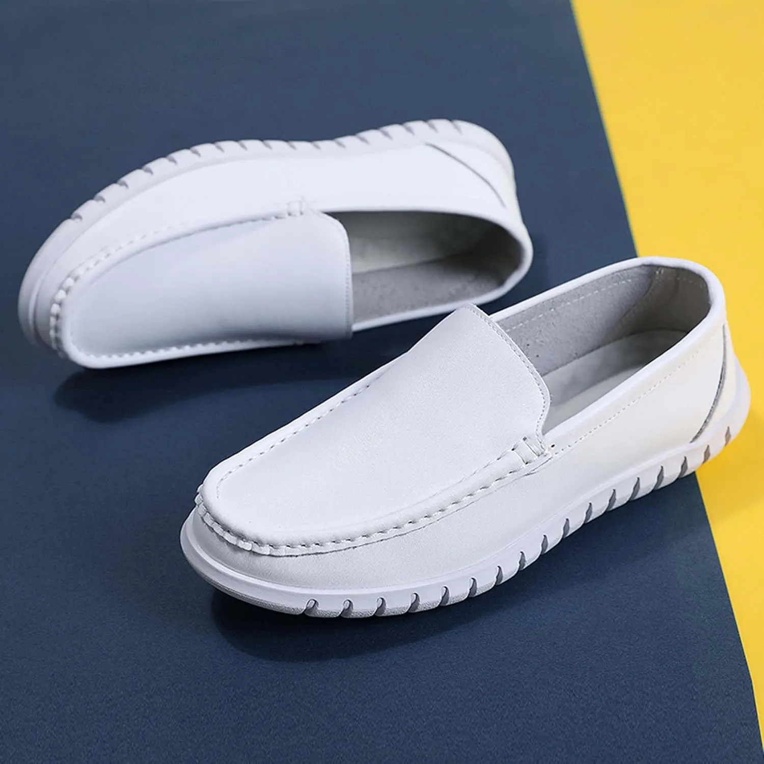 Men's Nurse Shoes Soft Sole Breathable, Non Slip, Comfortable Care Shoes Thick Sole Leisure Hospital Medical Work Shoes Restaurant White Service Shoes