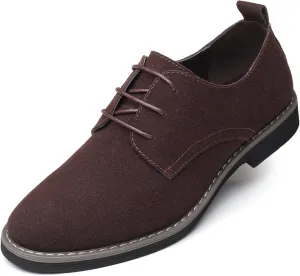 Men's Oxford Dress Shoes Classic Lace Up Casual Suede Leather Low-Top British Business Breathable Formal