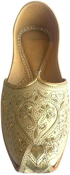 Mens Punjabi Jutti Sherwani Shoes Cream Cut Work Zari Khussa Shoes Beaded Footwear Bridal Slip on