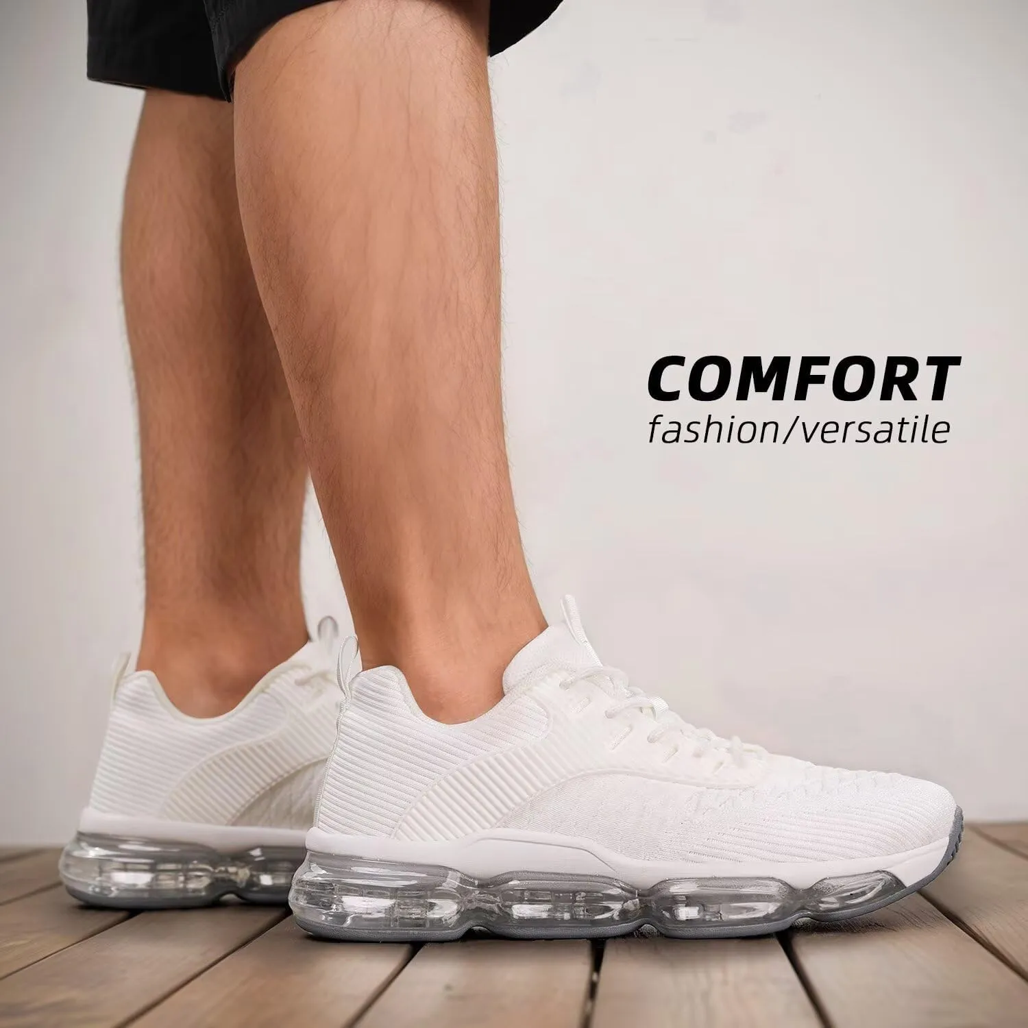 Mens Running Shoes Air Low Top Comfort Walking Lace Up Sneakers Breathable Fashion Tennis Sport Gym Fitness Cross Trainers