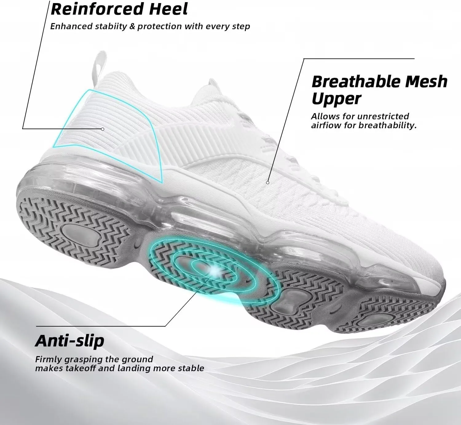 Mens Running Shoes Air Low Top Comfort Walking Lace Up Sneakers Breathable Fashion Tennis Sport Gym Fitness Cross Trainers