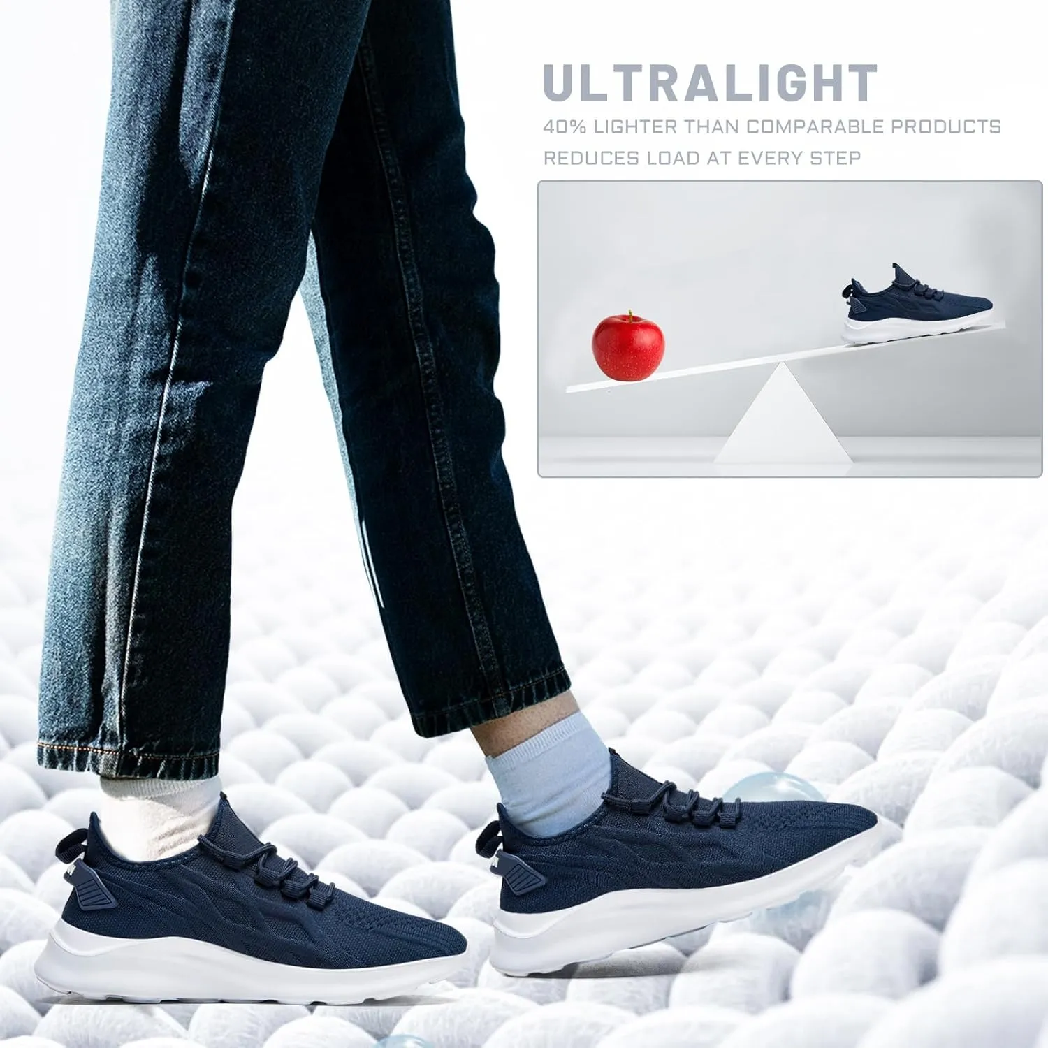Mens Running Shoes Tennis Sneakers Walking Slip on Gym Workout Athletic Breathable Jogging Sport Casual Shoe