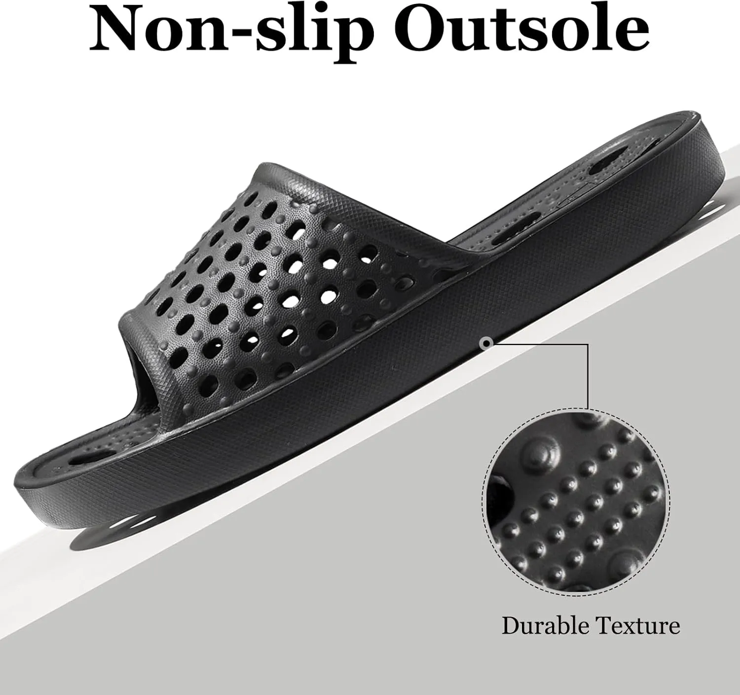 Mens Shower Shoes With Holes Dry Quickly Bath Slippers Womens Non Slip Indoor Home Bedroom Pool Spa Guest College Dorm
