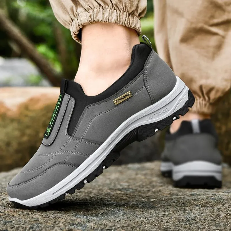 Men's Slip-On Walking Shoes, Lightweight Comfort Breathable Loafers Non-Slip Hiking Shoes