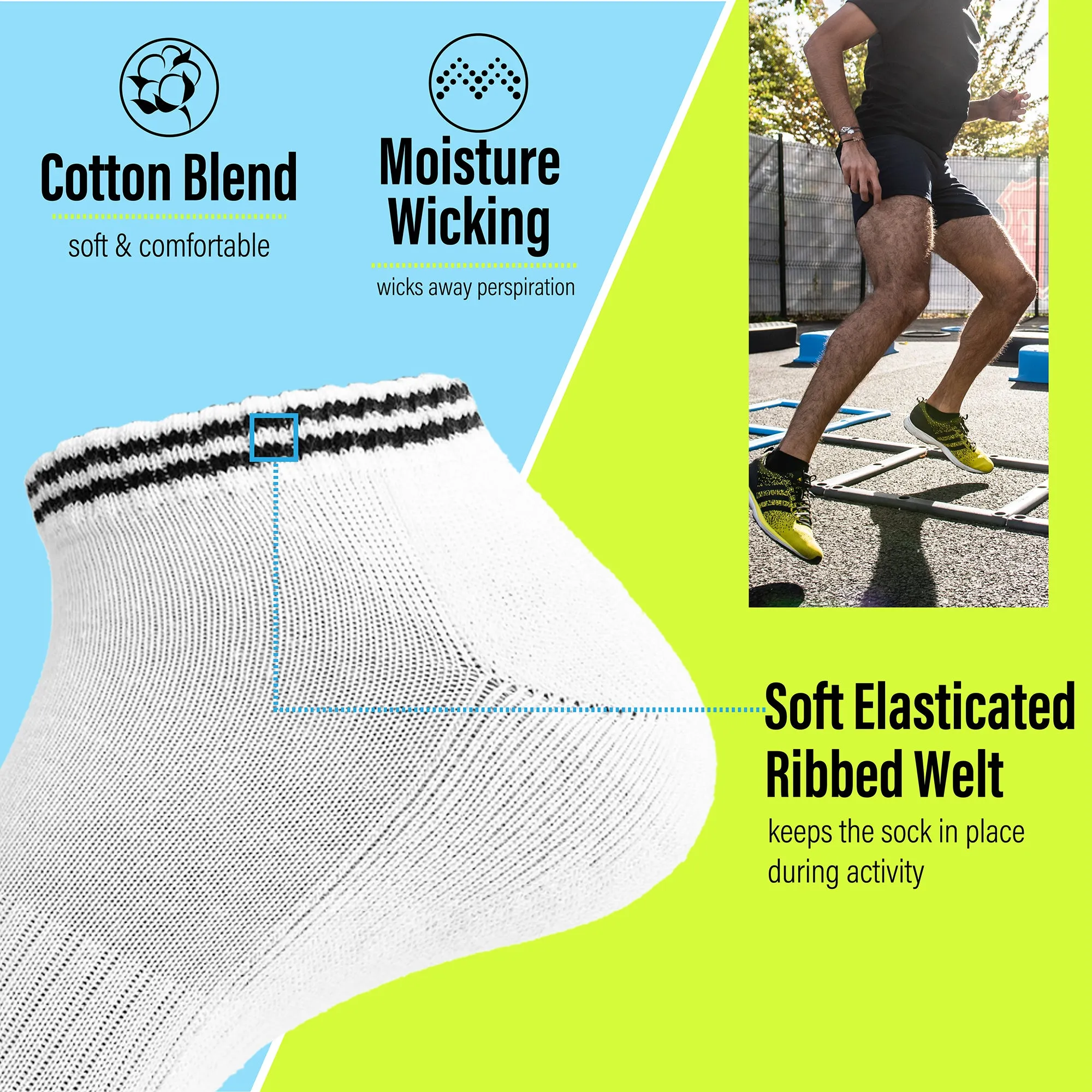 Mens Sports Trainer Liner Socks White