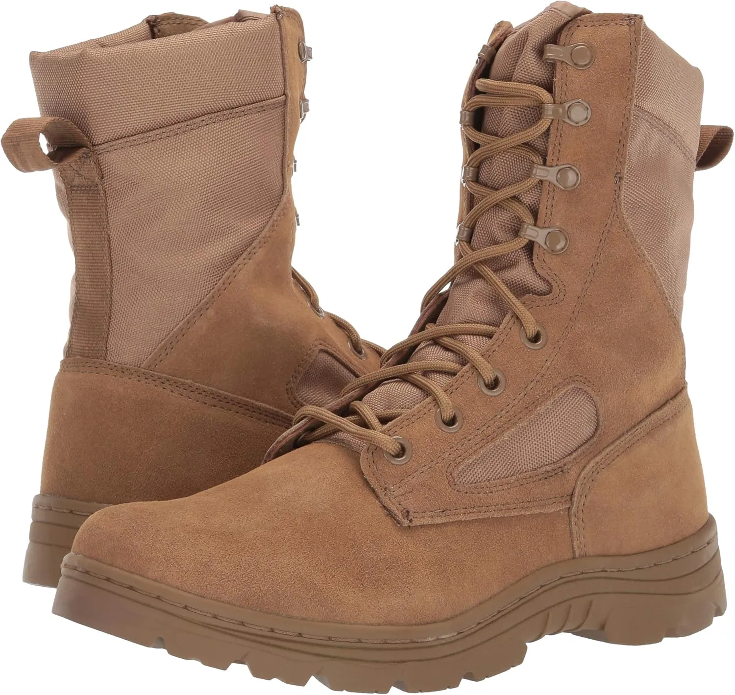 Men’s Tactical Lightweight Boots Momentum 8” with Zipper - Breathable Mesh Oil & Slip Resistant Black Leather Boots