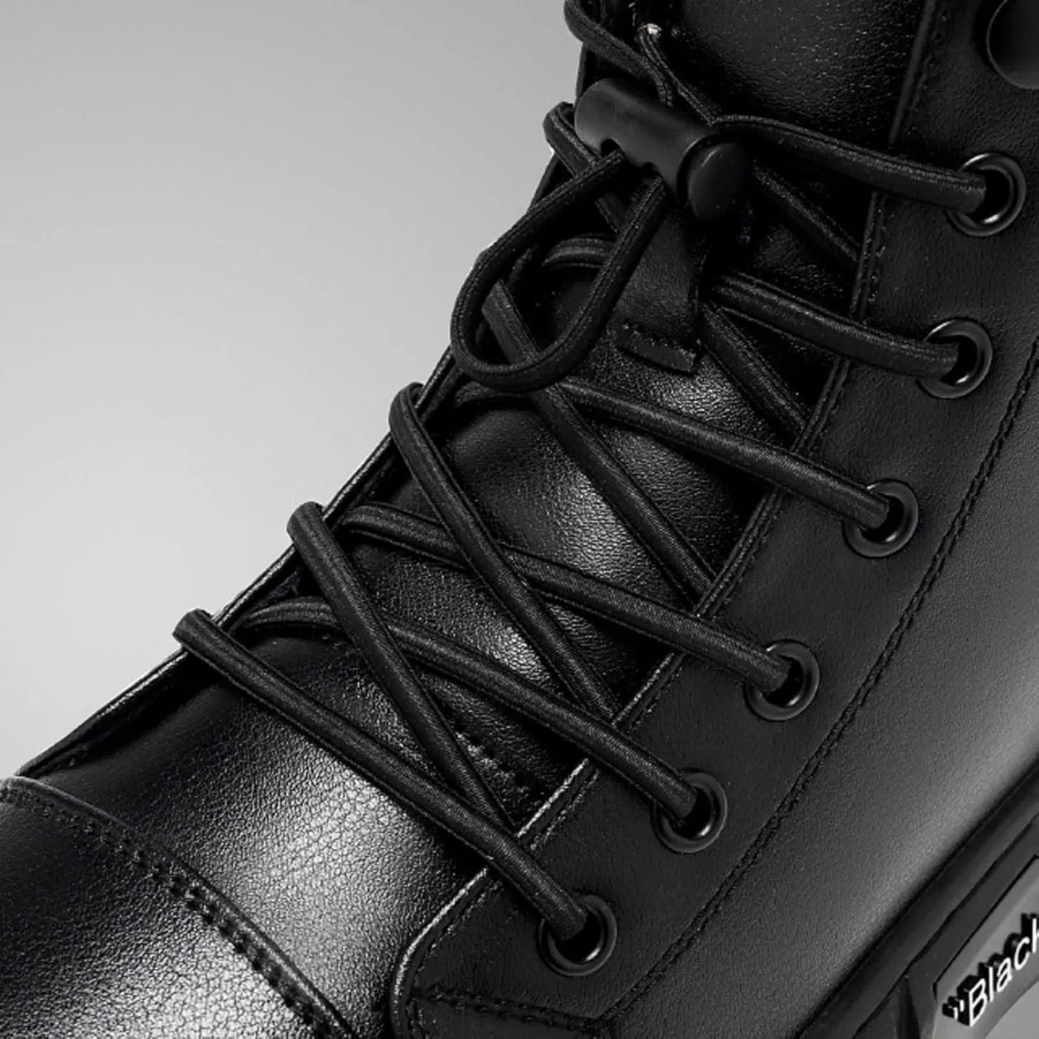 Men's Trendy Solid Color Ankle Boots Thick Sole Heightening Thigh High Boots Lace Up Non Slip Mens Short Rain Boots