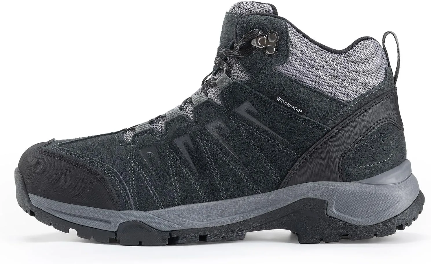 Men's Waterproof Hiking Boots Lightweight Comfortable Leather Mid Ankle Outdoor Trekking Boot
