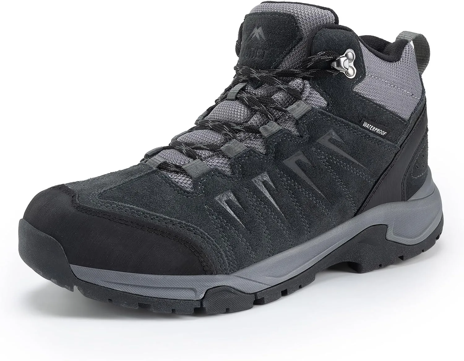 Men's Waterproof Hiking Boots Lightweight Comfortable Leather Mid Ankle Outdoor Trekking Boot