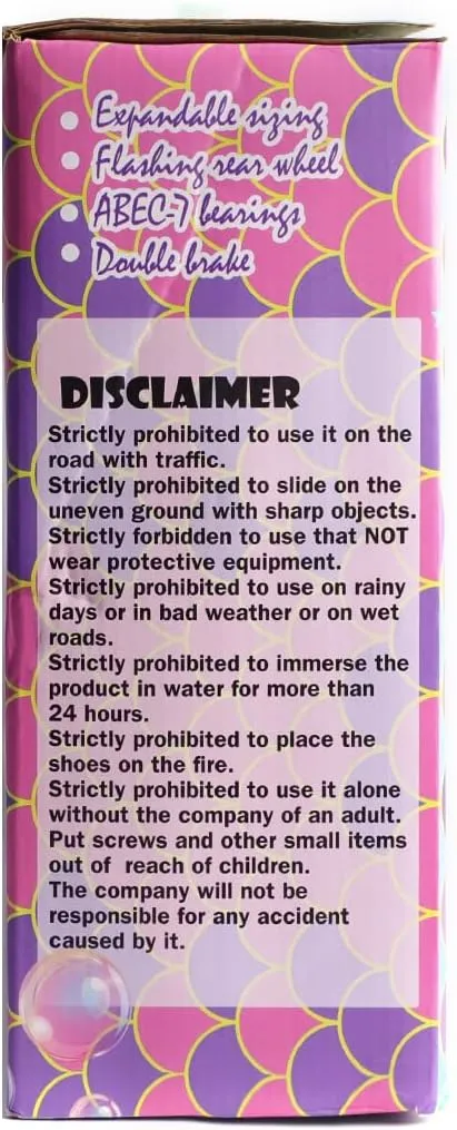 Mermaid Roller Skates for Girls Kids, Mosoulais 4 Size Adjustable Light up Wheels Skates for Toddlers, Beginner Women Rollerskates Indoor Outdoor for Xmas Birthday Gifts, Patines para Niñas Niños