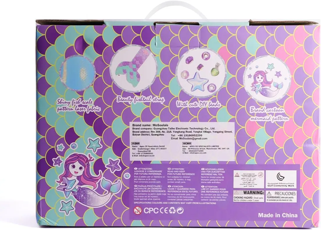 Mermaid Roller Skates for Girls Kids, Mosoulais 4 Size Adjustable Light up Wheels Skates for Toddlers, Beginner Women Rollerskates Indoor Outdoor for Xmas Birthday Gifts, Patines para Niñas Niños