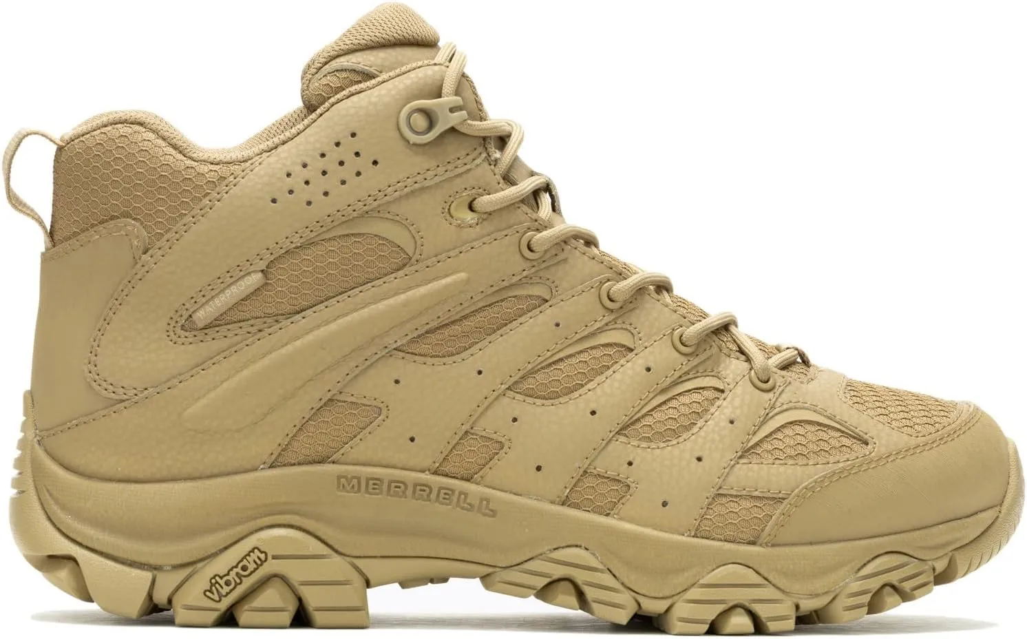 Merrell Men's Moab 3 Mid Response Tactical Waterproof Boots, Lightweight Full Grain Leather Work Hiking Outdoor Shoes