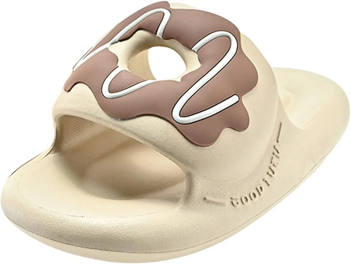 Microfiber Slippers for Men Flat Soles Thick Soles Non Slip Doughnuts Colorblock Open Toed Slippers Slides for