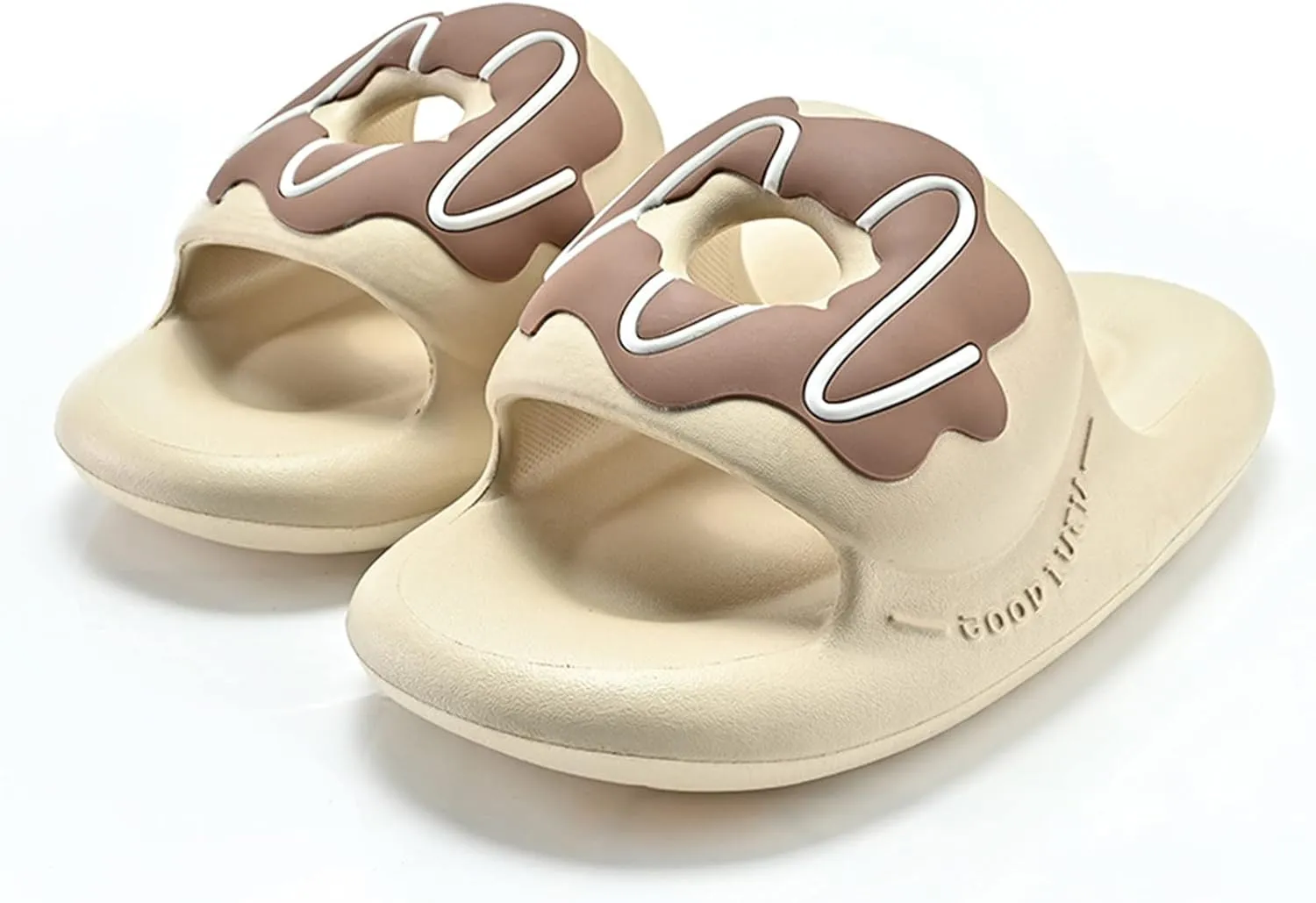 Microfiber Slippers for Men Flat Soles Thick Soles Non Slip Doughnuts Colorblock Open Toed Slippers Slides for