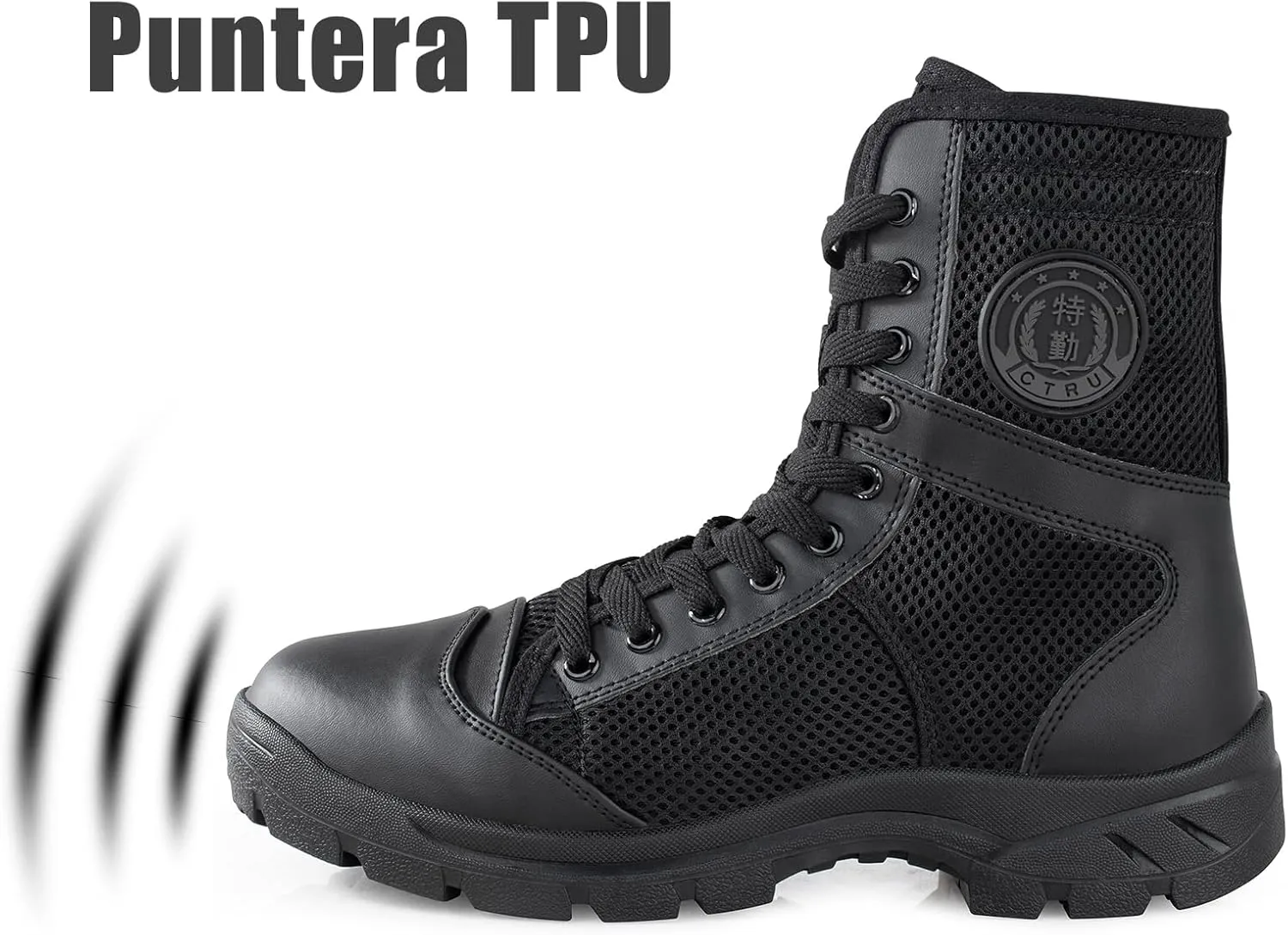 Military Boots for Men Side Zipper Tactical Boots Durable Duty Boots Breathable Work Boots Walk Boots Casual Boots Security Boots Desert Boots Combat Boots
