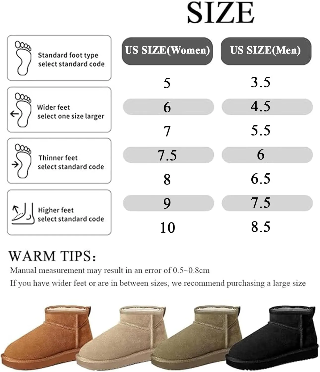 Mini Platform Boots for Women Mini Fashion Boot Ankle Boot Fur Lined Genuine Suede Cozy Platform