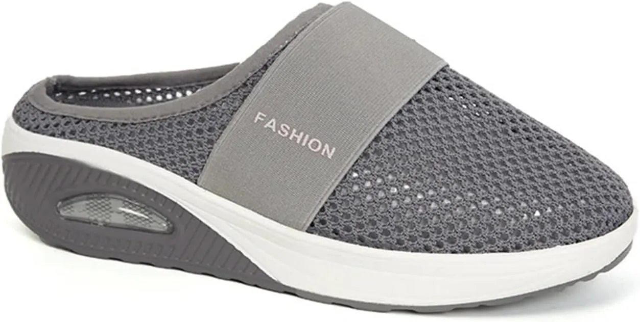 Mmoneyake Mules for Women 2025 Open Back Slip On Shoes Wide Width Clogs Mesh Slippers Air Cushion Orthopedic Diabetic Walking Shoes Backless Breathable Sneakers Closed Toe Slides