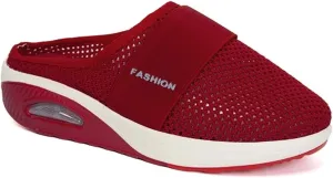 Mmoneyake Mules for Women 2025 Open Back Slip On Shoes Wide Width Clogs Mesh Slippers Air Cushion Orthopedic Diabetic Walking Shoes Backless Breathable Sneakers Closed Toe Slides