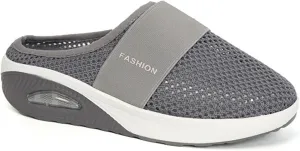 Mmoneyake Mules for Women 2025 Open Back Slip On Shoes Wide Width Clogs Mesh Slippers Air Cushion Orthopedic Diabetic Walking Shoes Backless Breathable Sneakers Closed Toe Slides