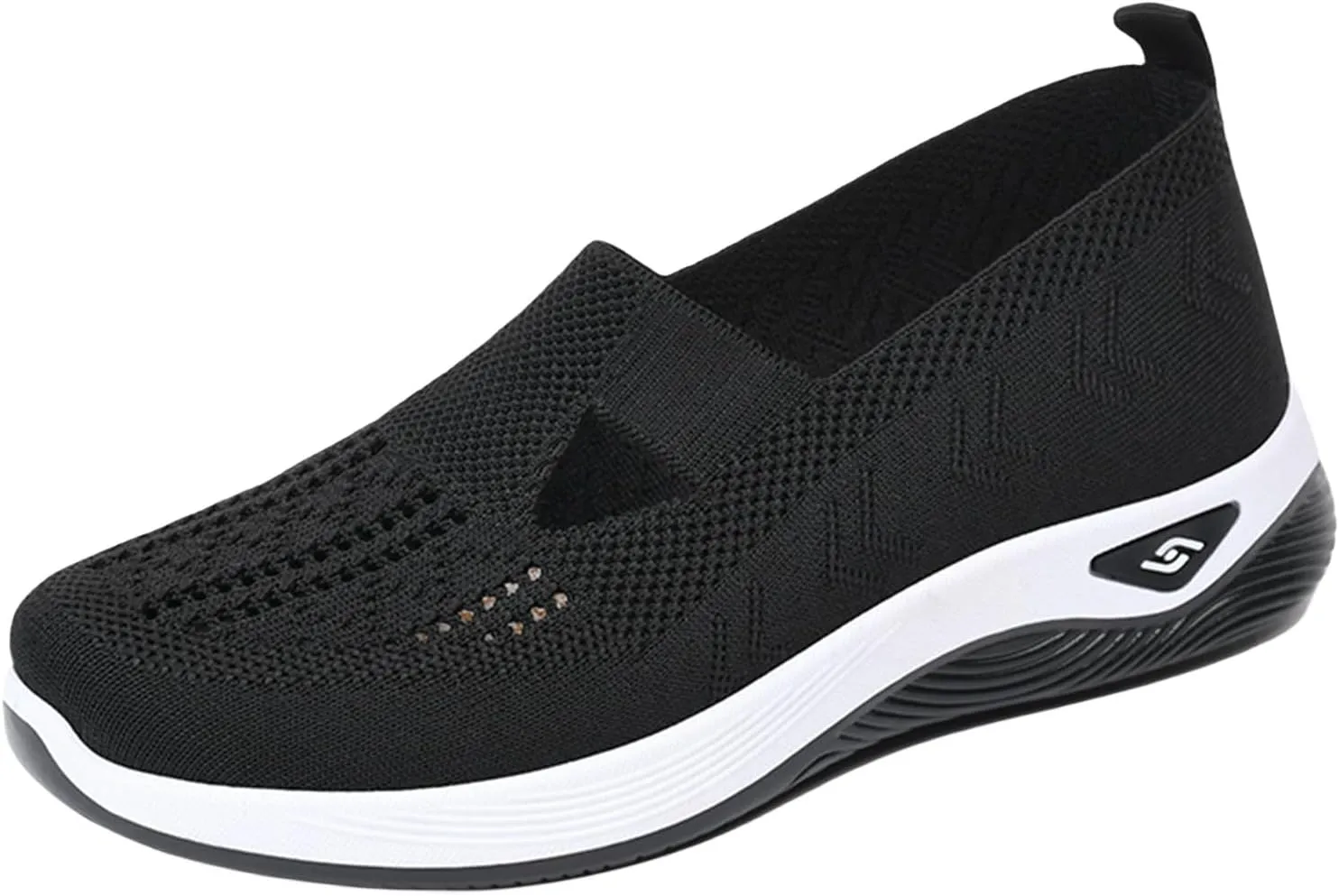 Mmoneyake Orthopedic Shoes for Women Arch Support Breathable Soft Shoes Comfy Walking Anti-Skid Sports Shoes Slip-On Breathable Mesh Trainers Casual Sneakers Footwear