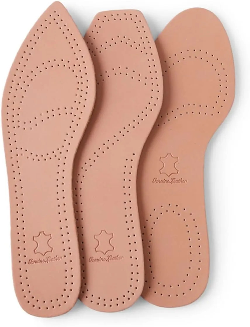 Mobestech 2 Pairs Insoles for Women's High Heels Sandals Foot Gel Inserts Breathable Cowhide Size 39-40