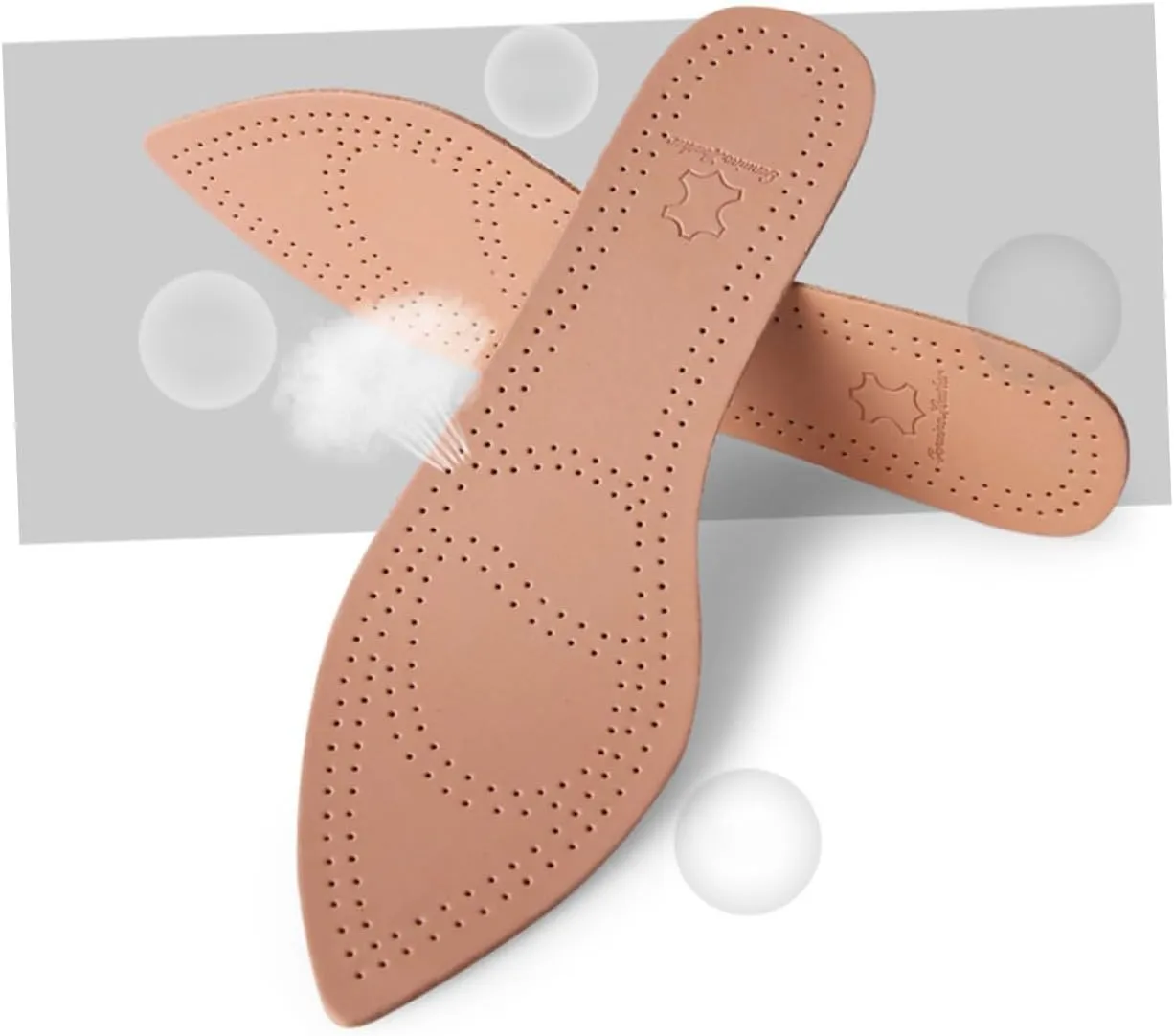 Mobestech 2 Pairs Insoles for Women's High Heels Sandals Foot Gel Inserts Breathable Cowhide Size 39-40